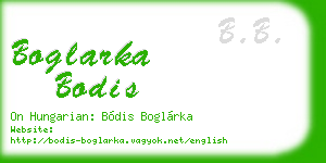 boglarka bodis business card